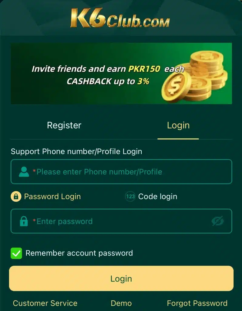 k6 club game login