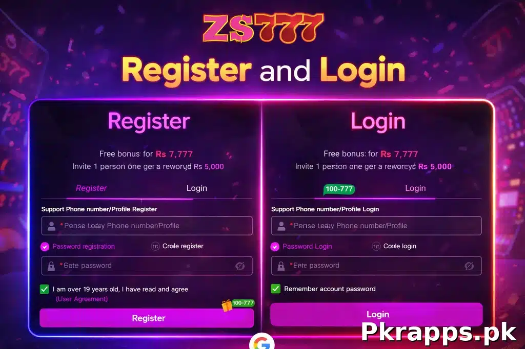 zs777 login and register